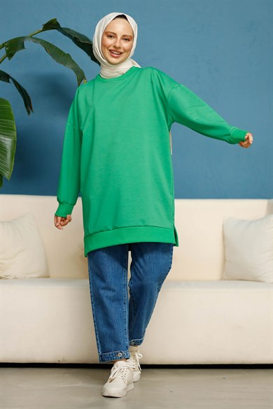 Oversize Sweatshirt Yeşil 3014